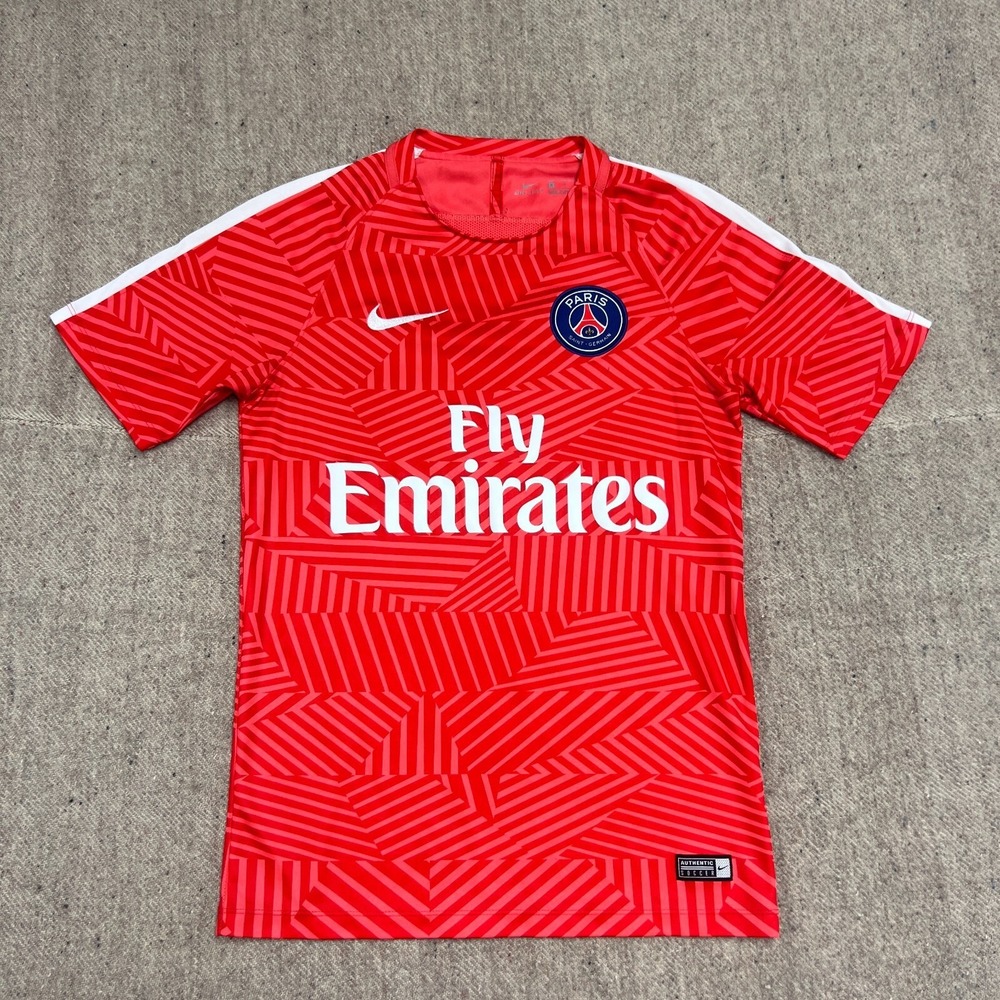 Paris‎ Saint Germain Jersey Mens Small Red Nike Short Sleeve